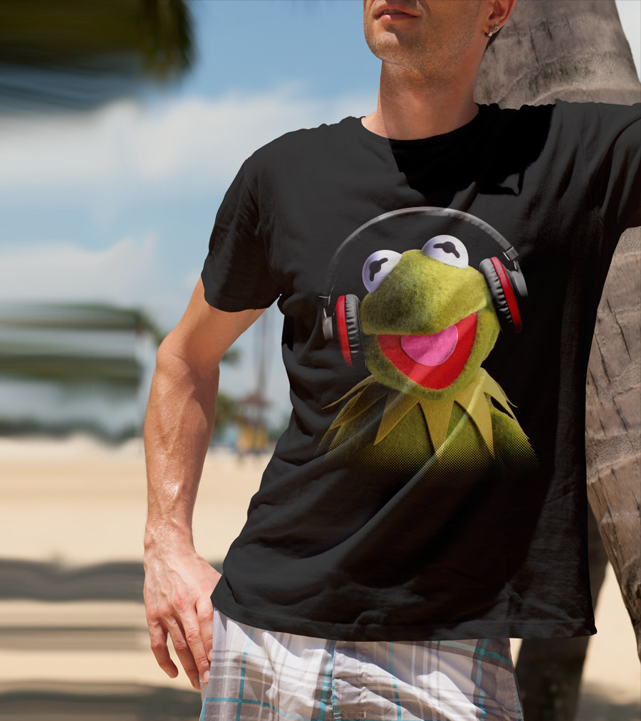 Disney Muppet Babies Kermit Headphones Retro T-Shirt