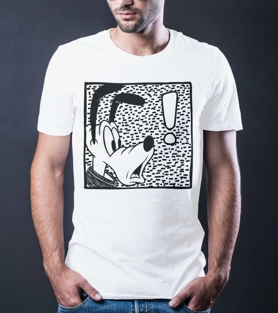 Disney Pluto Shocked Exclamation Point Reaction T-Shirt