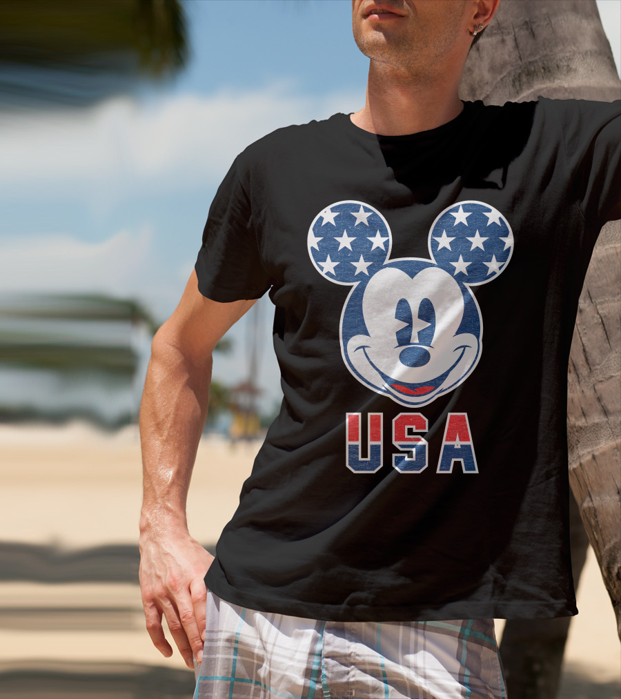Disney USA Stars Happy Mickey Mouse T-Shirt