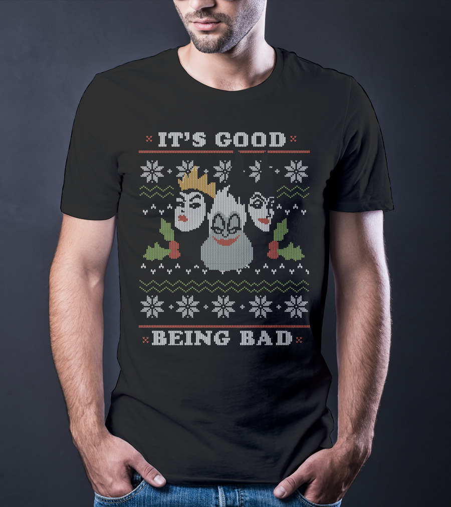 It's Good Being Bad Disney Villains Christmas T-Shirt