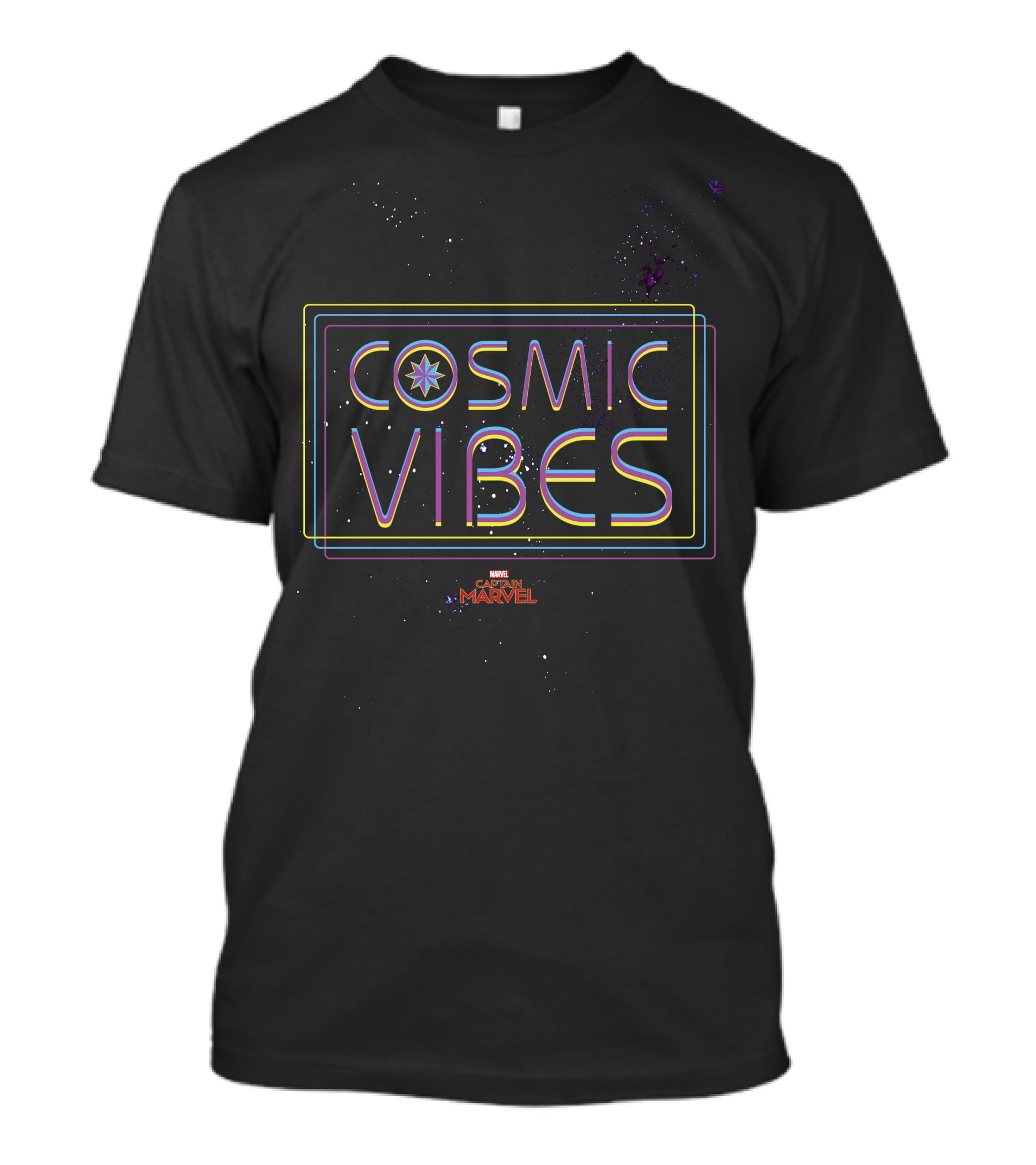 Captain Marvel Cosmic Vibes Galaxy Neon Marvel T-Shirt