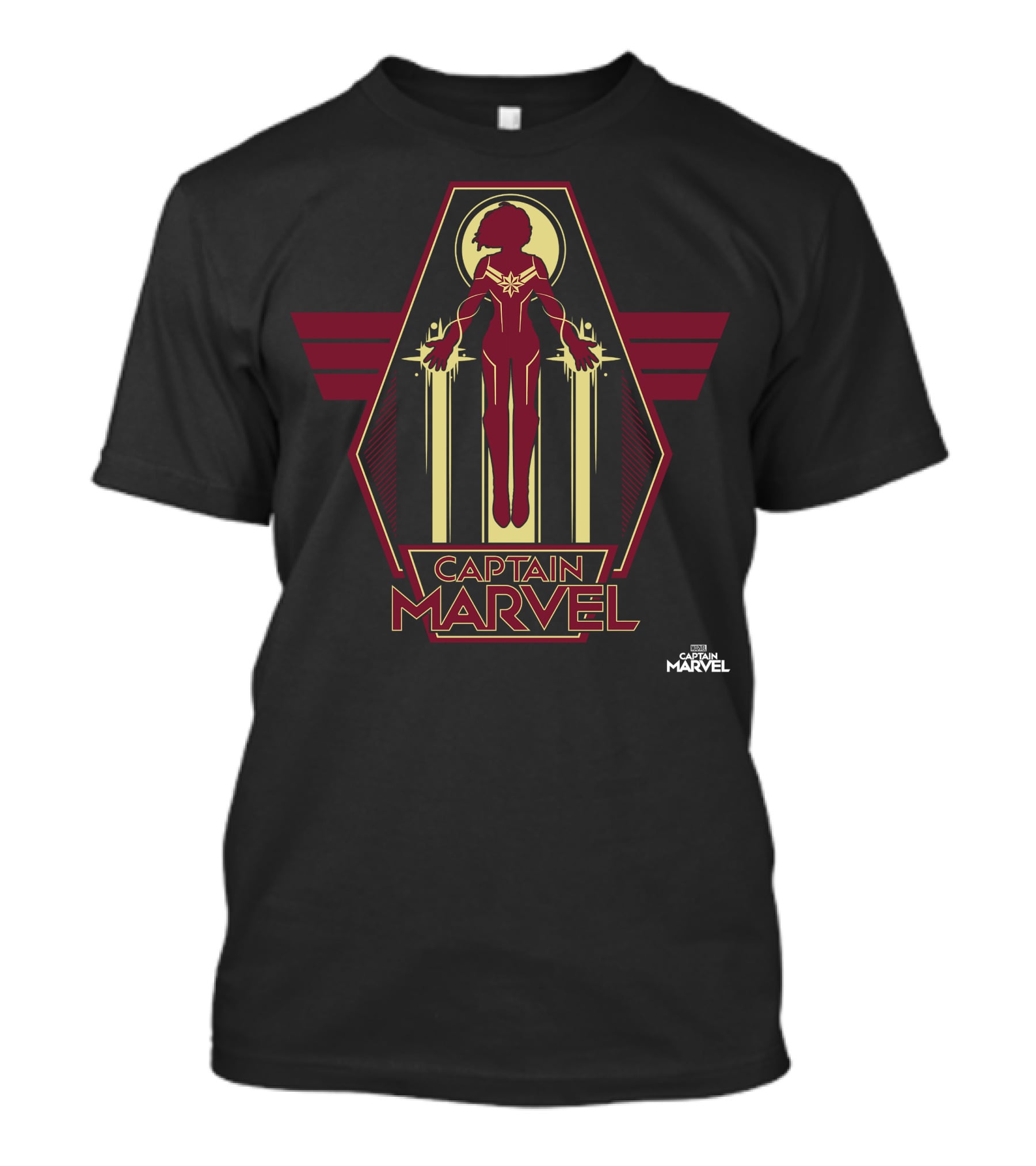 Captain Marvel Red Yellow Powers Flight Iconic T-Shirt