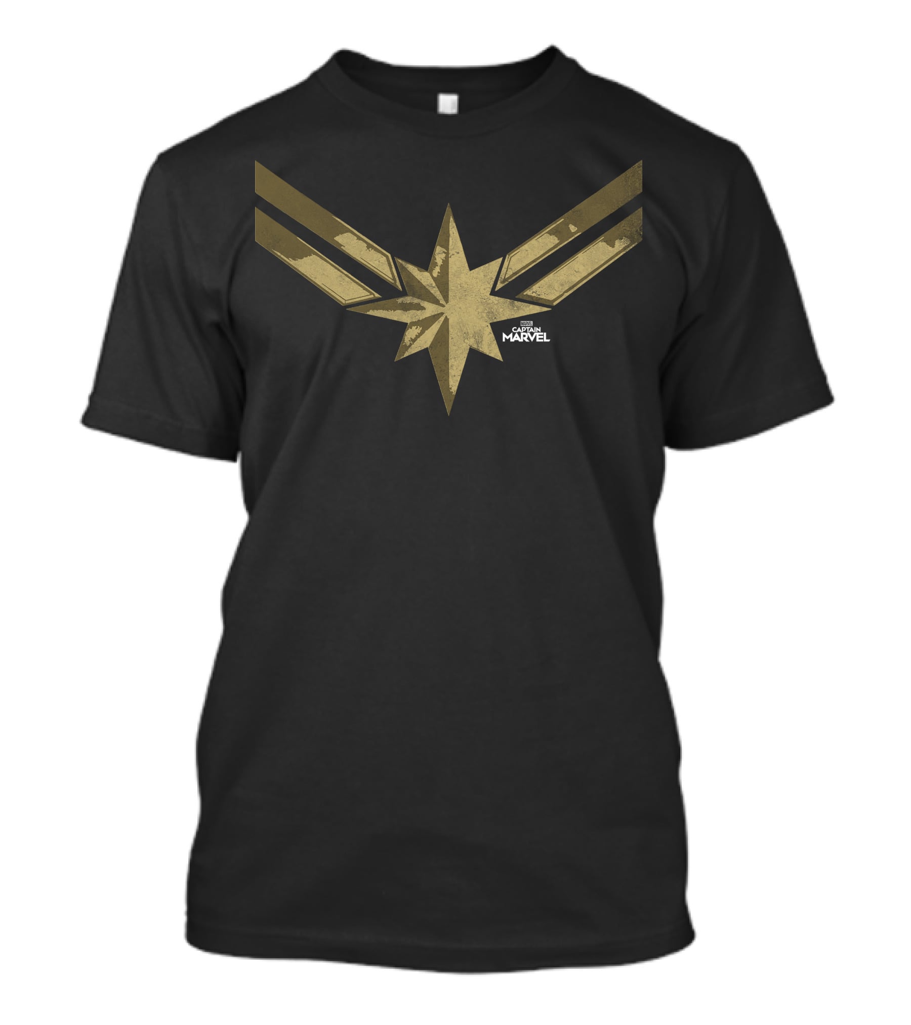 Captain Marvel Simple Gold Star Emblem With Subtle Shadow T-Shirt