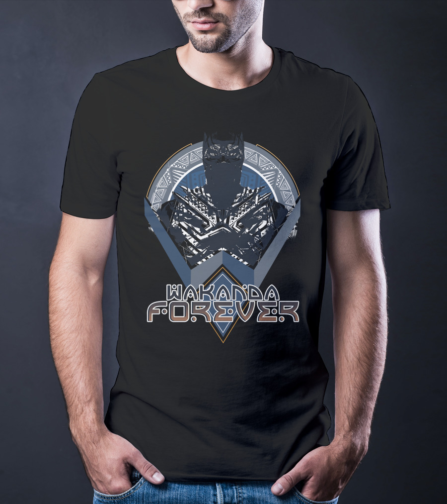 Marvel Black Panther Wakanda Forever Geometric Triangle T-Shirt