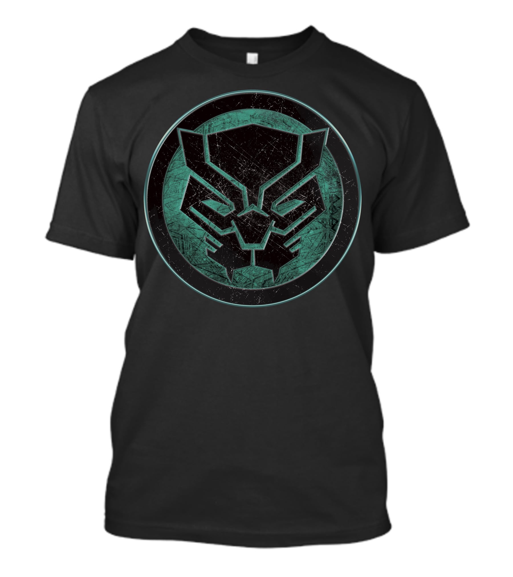 Marvel Black Panther Distressed Green Emblem Circle T-Shirt