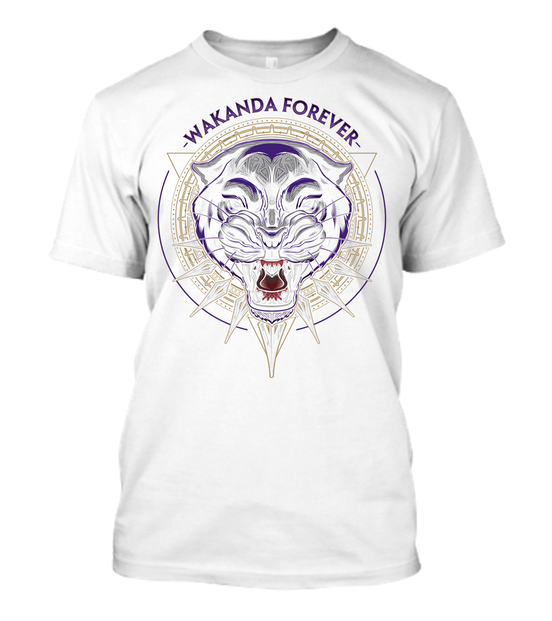 Wakanda Forever Marvel Black Panther Iconic Fierce Circle T-Shirt