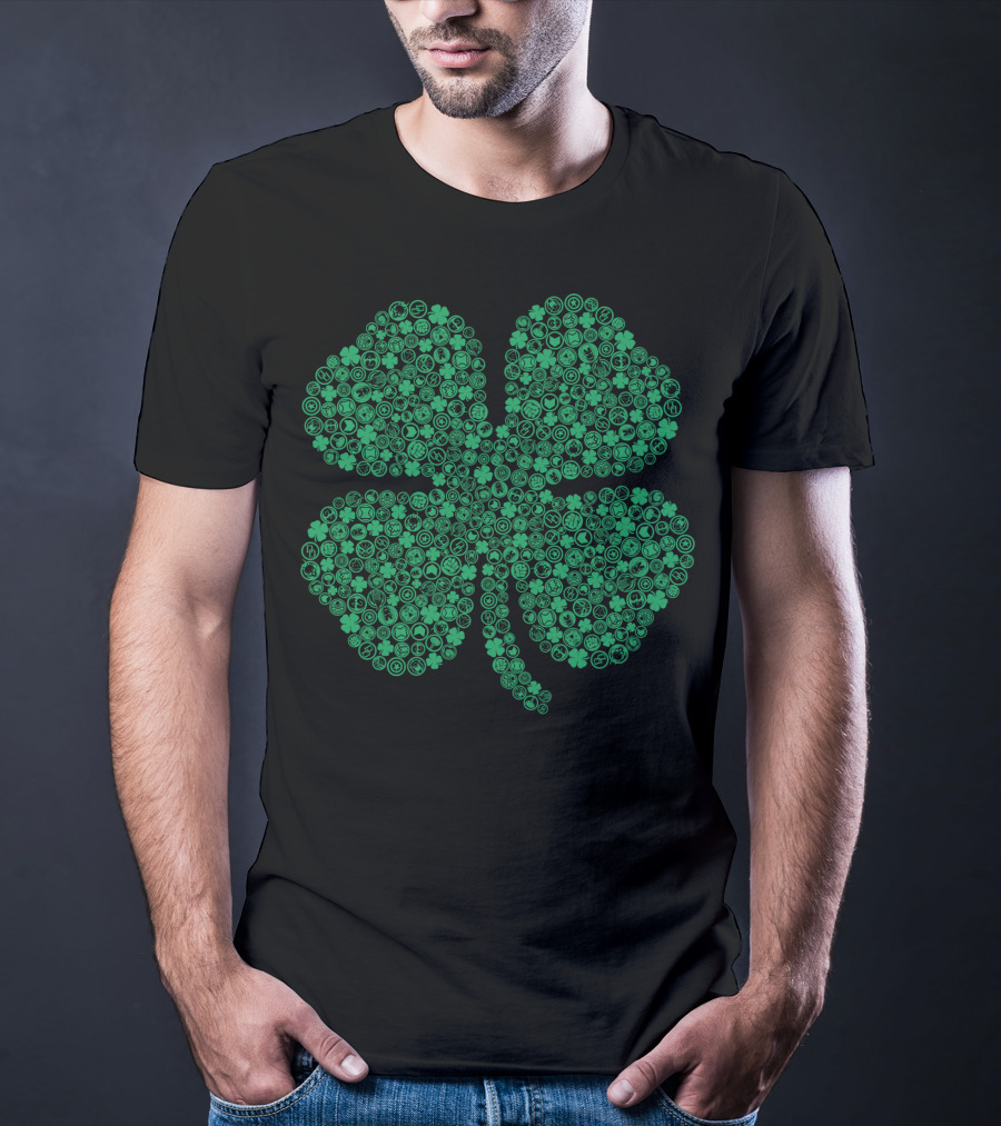 Marvel Hero Symbol Build Up Cloverleaf Icons T-Shirt