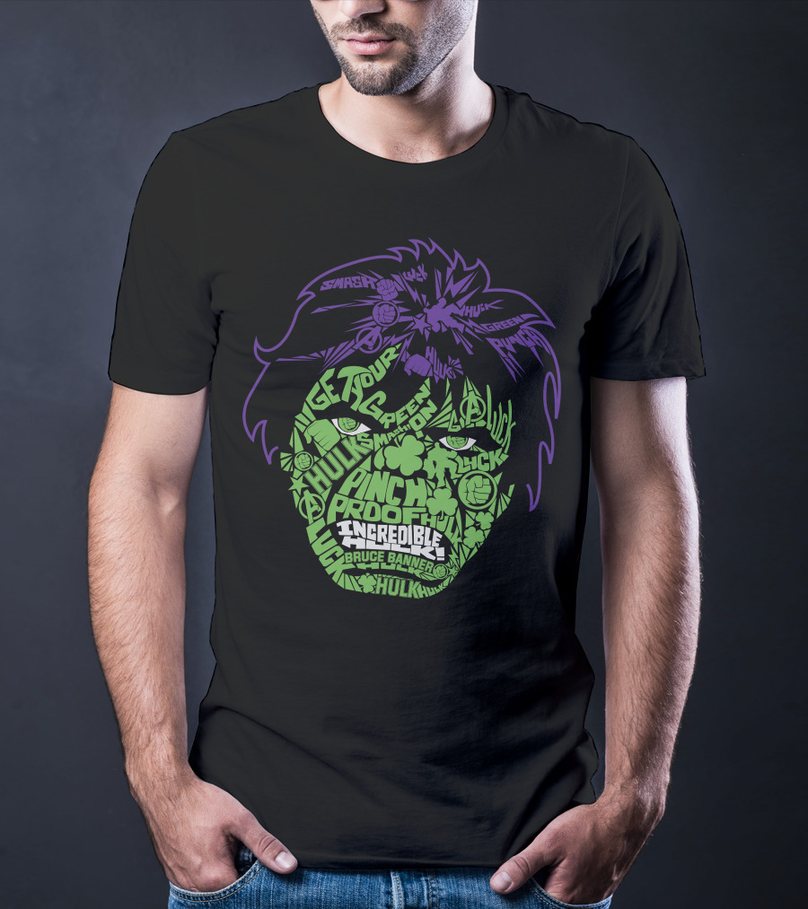 Incredible Hulk St. Patty's Luck Smash Bruce Banner Green Proof T-Shirt