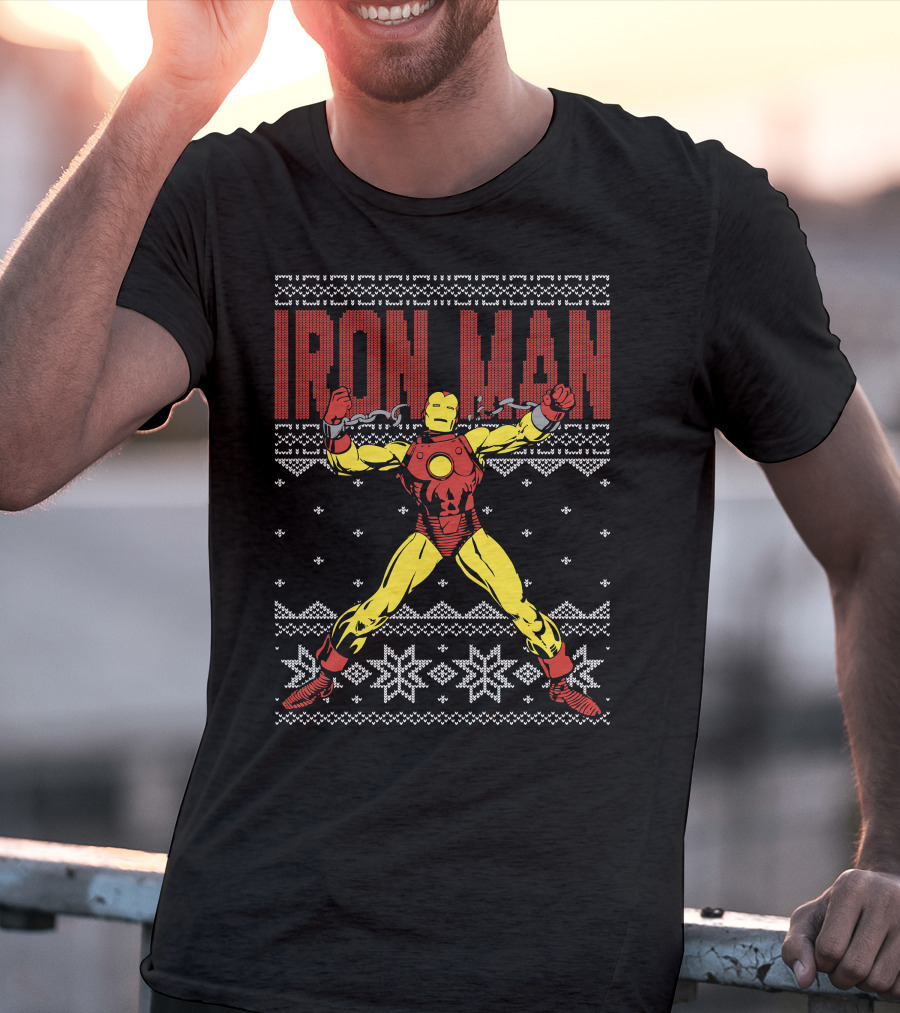 Iron Man Marvel Classic Comic Snowflake T-Shirt