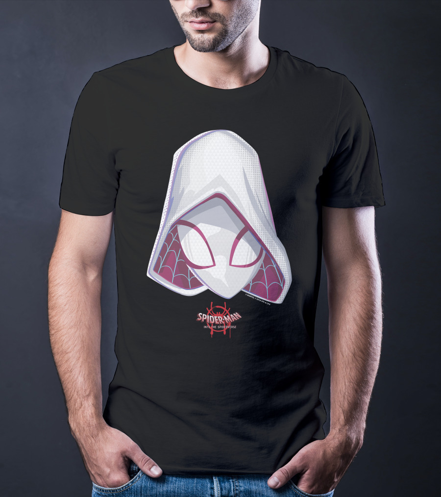 Spider-Man Into The Spider-Verse Spider-Gwen Mask Marvel T-Shirt