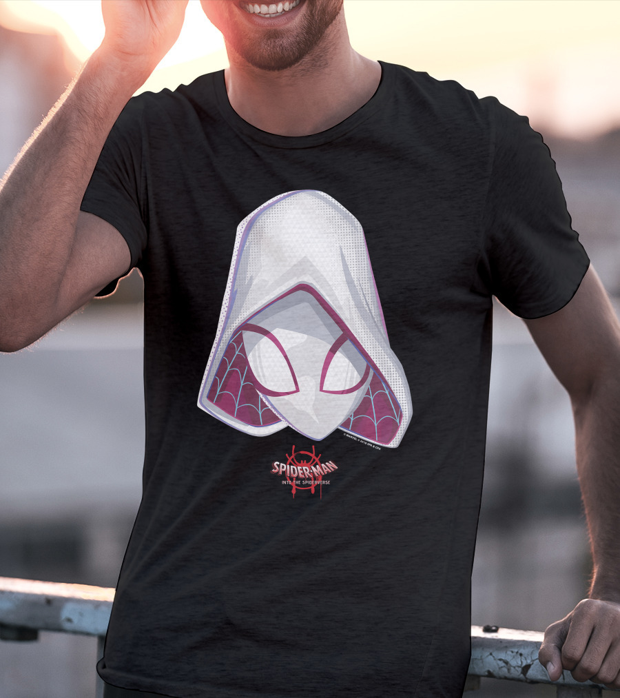 Spider-Man Into The Spider-Verse Spider-Gwen Mask Marvel T-Shirt