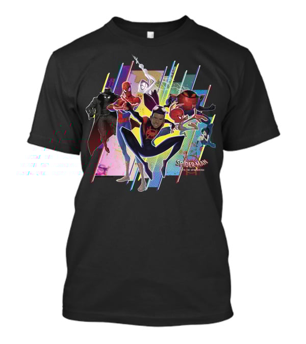 Spider-Man Into The Spiderverse Colorful Group Marvel T-Shirt
