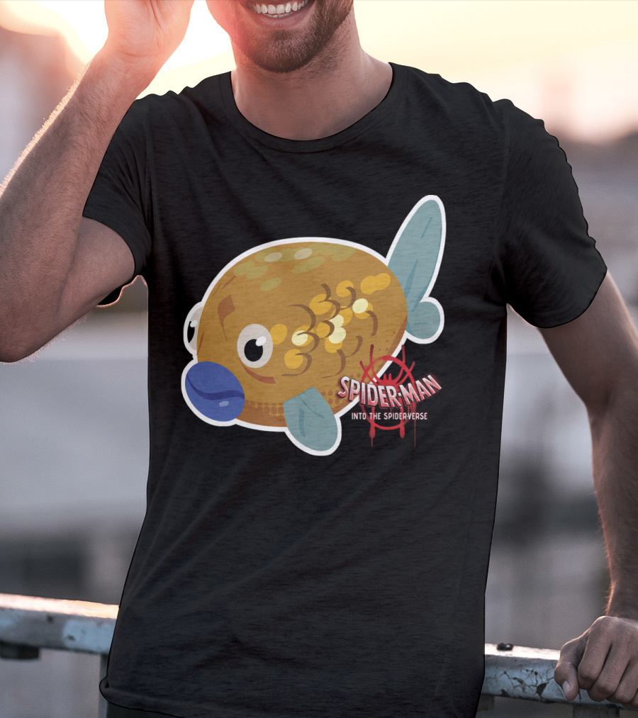 Marvel Spider-Man Into The Spider-Verse Fish Sticker T-Shirt