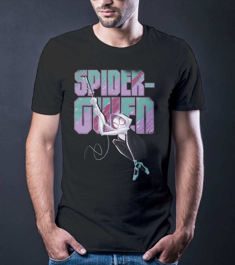 Spider-Gwen Marvel Spider-Man Spiderverse Swinging Hero T-Shirt