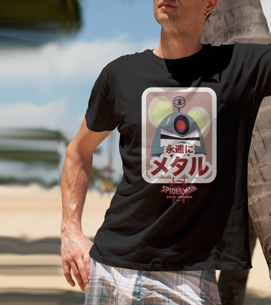Spider-Man Into The Spiderverse Robot Mouse Metal T-Shirt