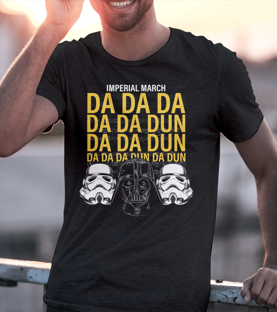 Star Wars Darth Vader Imperial March Da Da Da Stormtrooper Helmets T-Shirt