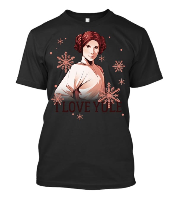 Star Wars Leia I Love Yule Christmas Snowflake Iconic Princess T-Shirt