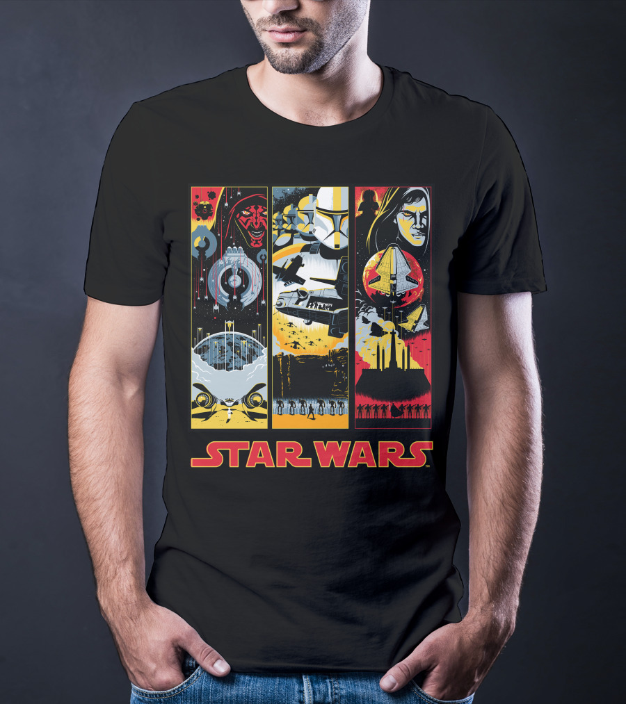 Star Wars Darth Maul Clone Trooper Anakin Panels T-Shirt