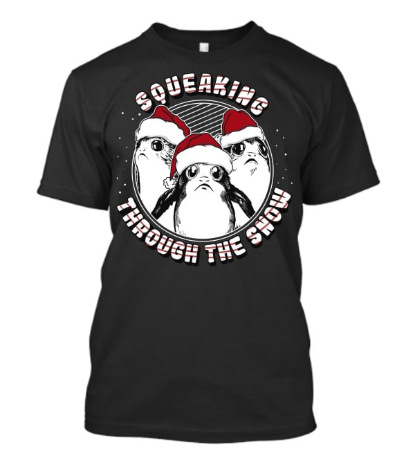 Squeaking Through The Snow Star Wars Porg Santa Hat T-Shirt