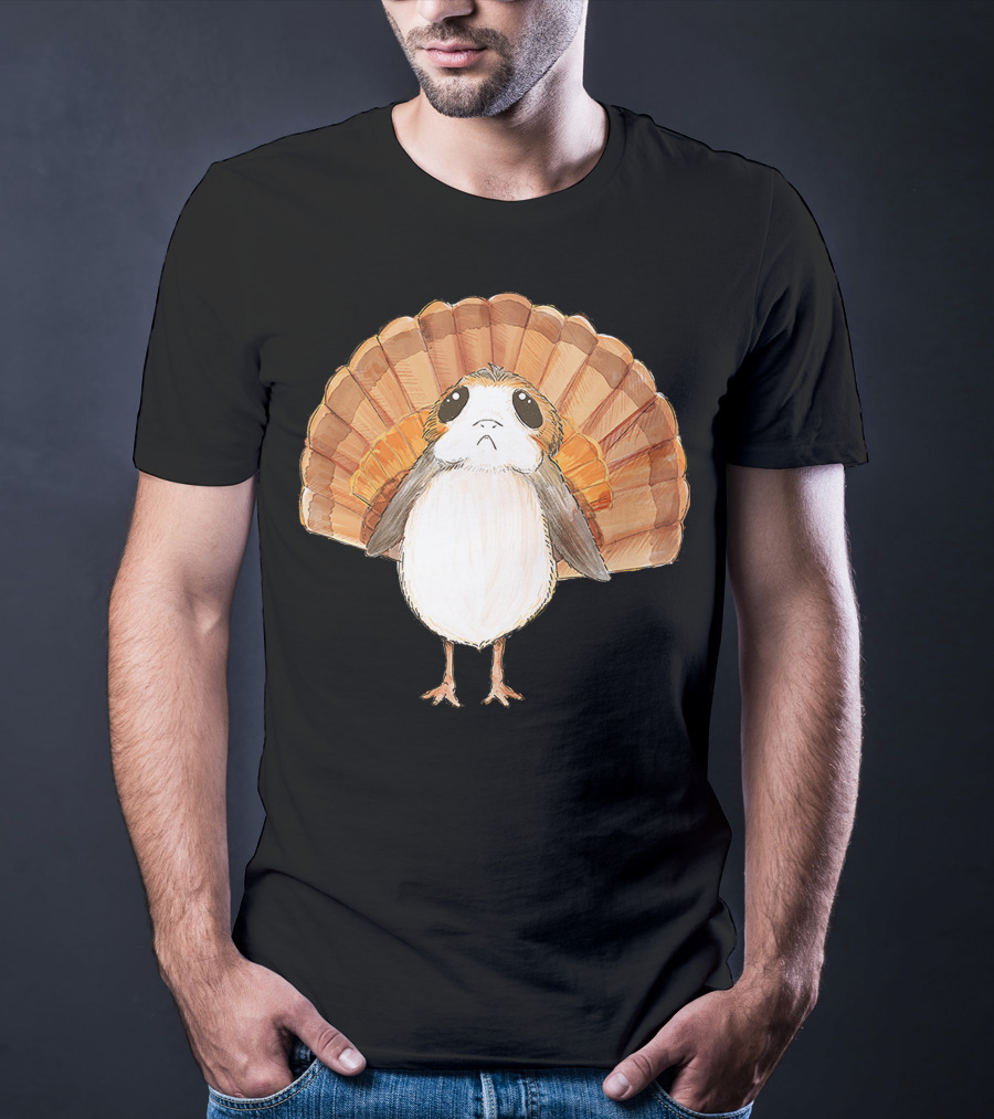 Star Wars Porg Turkey Thanksgiving Feathers T-Shirt