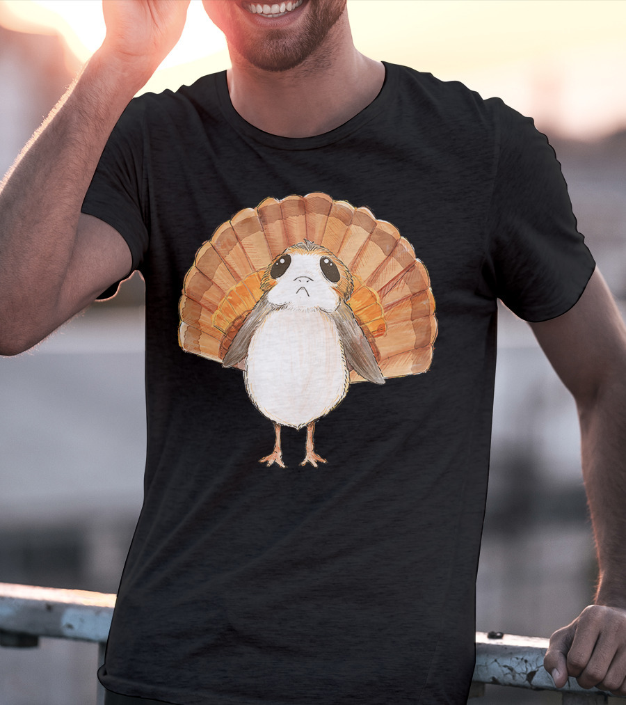 Star Wars Porg Turkey Thanksgiving Feathers T-Shirt