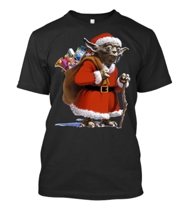 Star Wars Santa Yoda Carrying Sack Of Presents T-Shirt