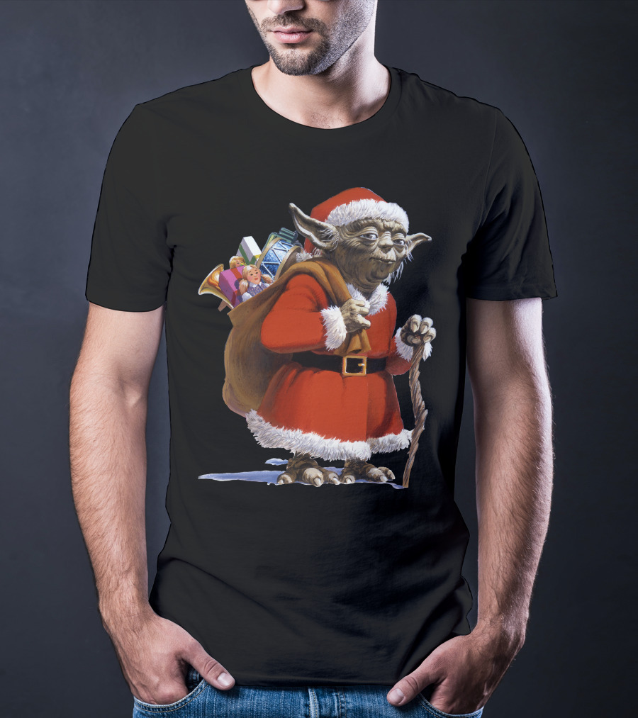 Star Wars Santa Yoda Carrying Sack Of Presents T-Shirt