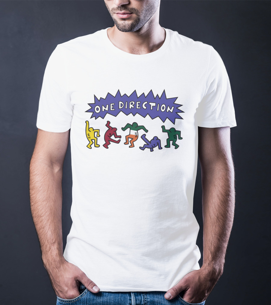 One Direction HZ LT LH ZM LS Colorful Dancing Figures T-Shirt