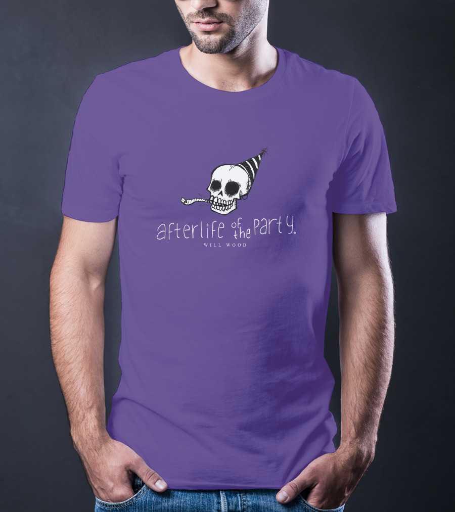 Afterlife Of The Party Skull With Party Hat And Blower T-Shirt