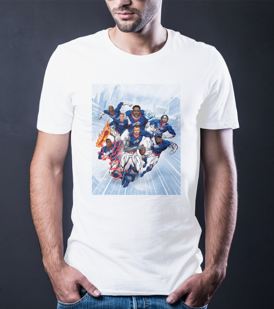 Bills Super Hero Football Team Comic Heroes T-Shirt