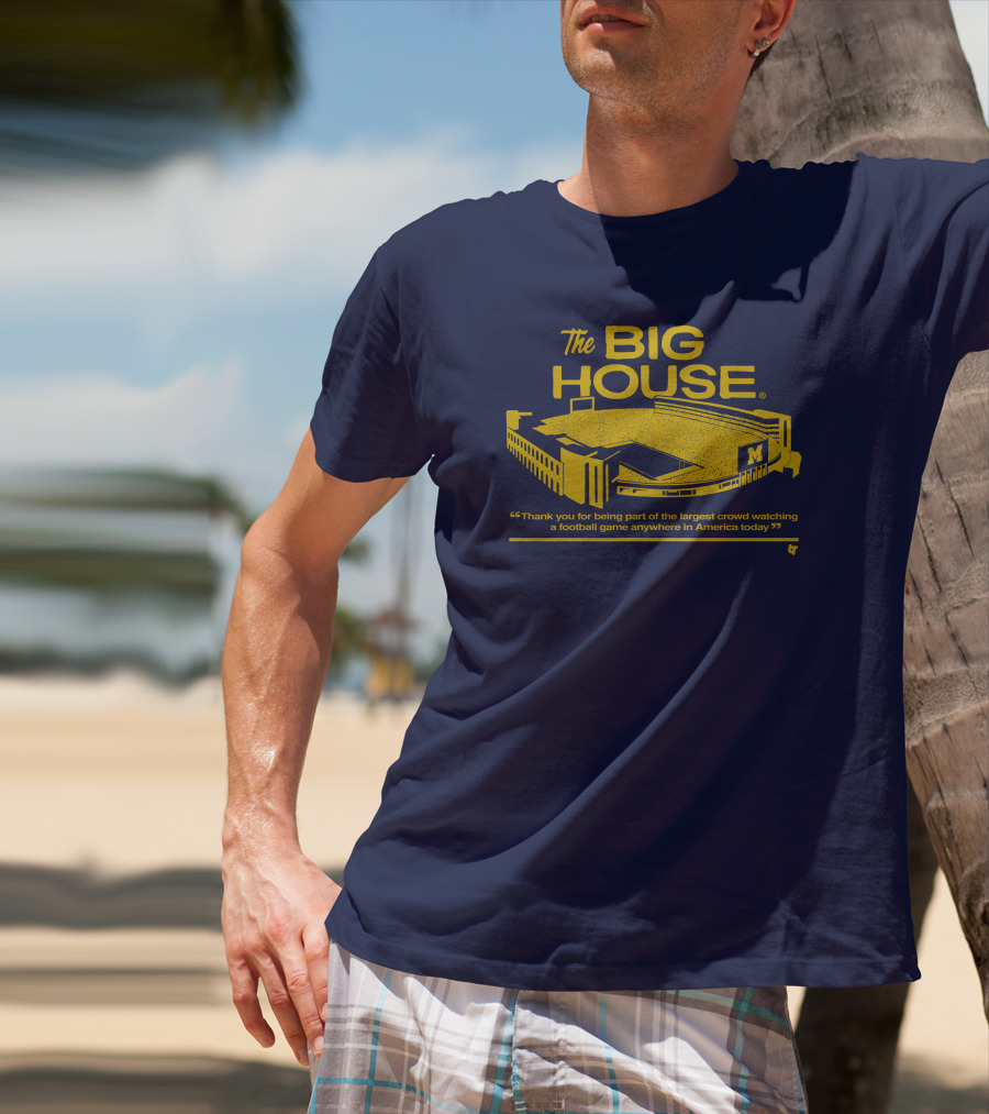 The Big House Stadium M Football Game Largest Crowd America T-Shirt