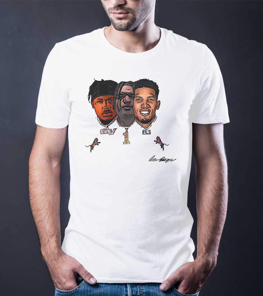 Ja'Marr Chase GV Tiger Trio Football T-Shirt
