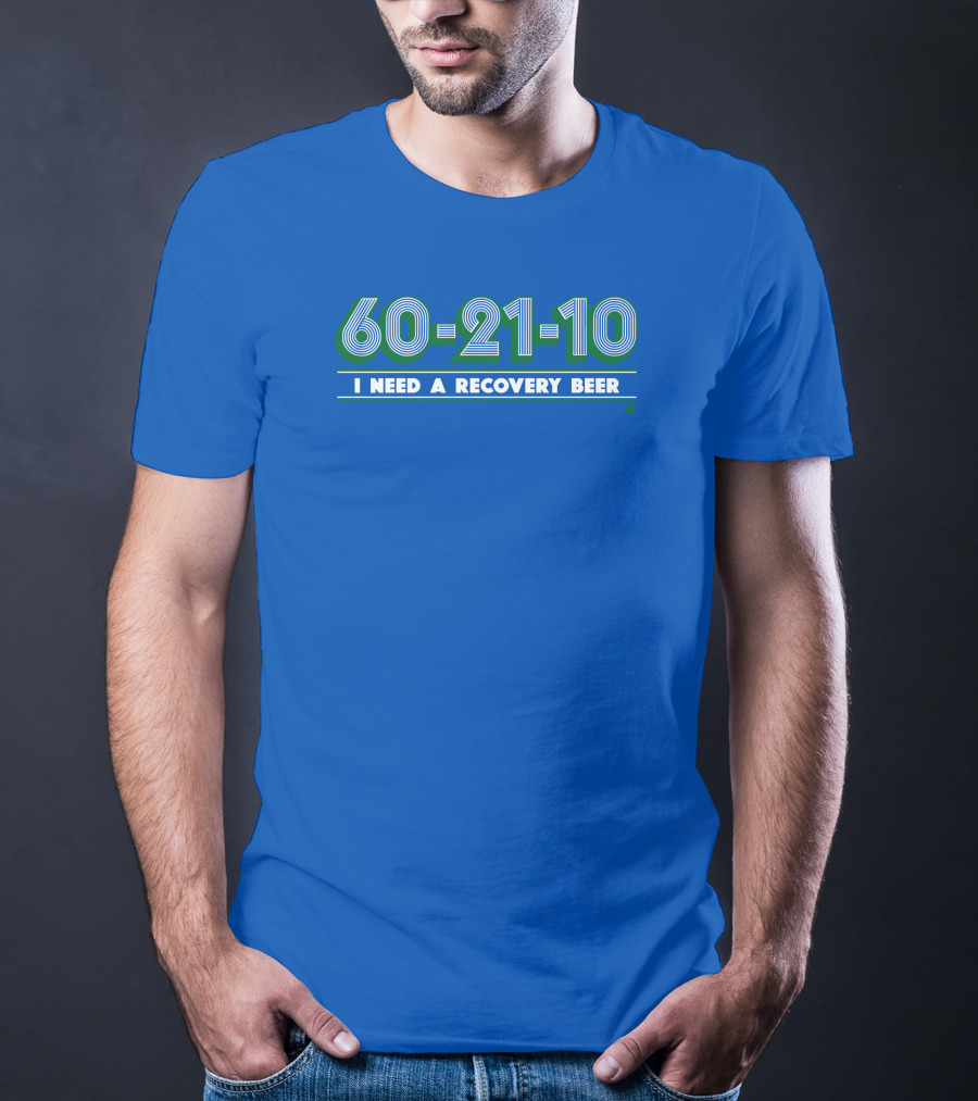 60-21-10 I Need A Recovery Beer Retro Green Numbers T-Shirt