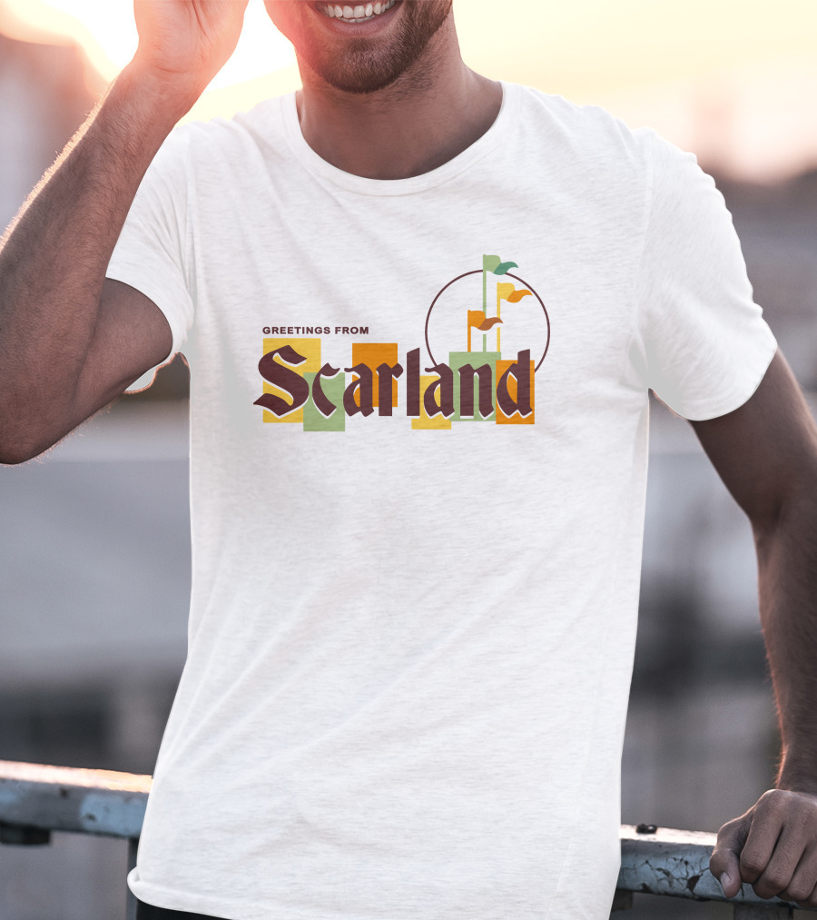 Greetings From Scarland Vintage Flags And Circles T-Shirt