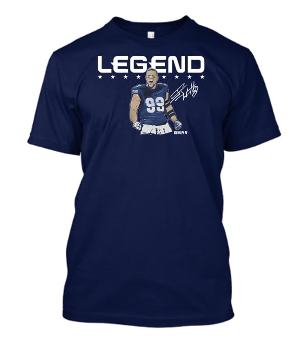 Breakingt Merch J.J. Watt Legend Number 99 Victory Pose T-Shirt