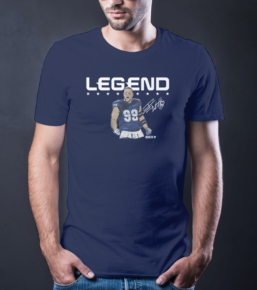 Breakingt Merch J.J. Watt Legend Number 99 Victory Pose T-Shirt