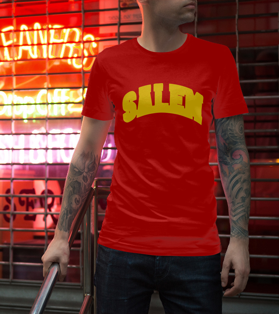 Salem Bold Yellow Arch On Red T-Shirt