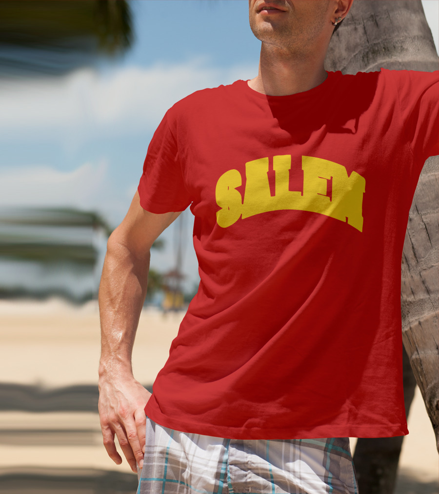 Salem Bold Yellow Arch On Red T-Shirt