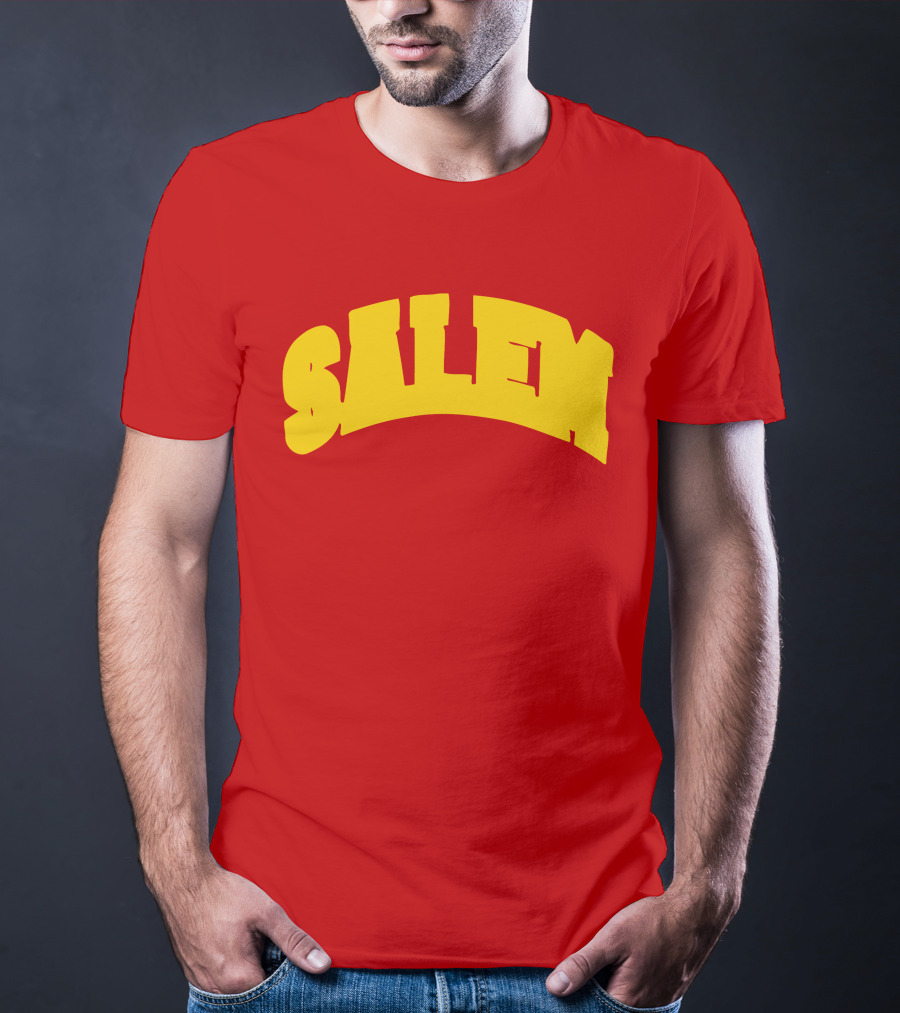 Salem Bold Yellow Arch On Red T-Shirt