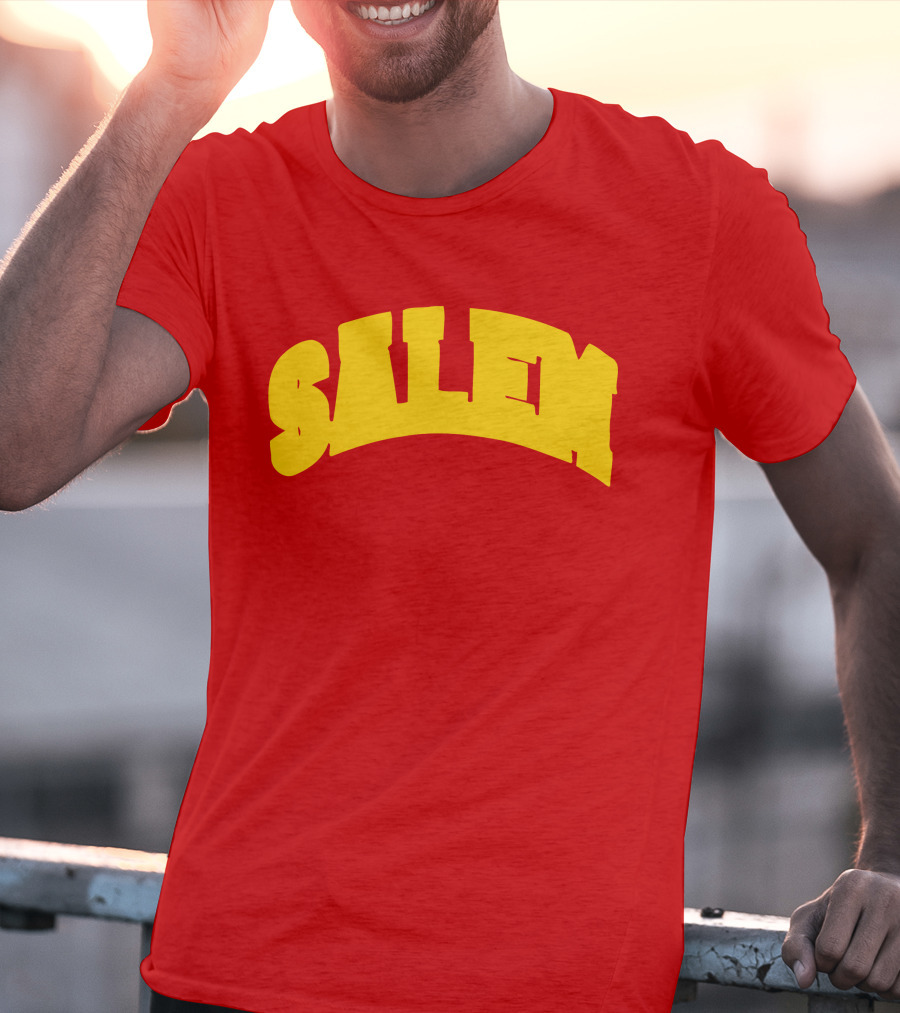 Salem Bold Yellow Arch On Red T-Shirt