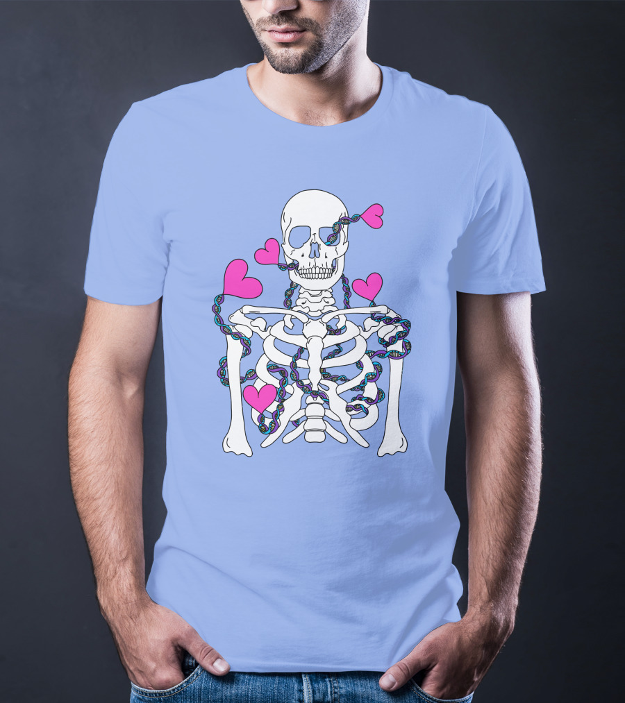 Lany Merch Tie Dye DNA Skeleton Hearts T-Shirt