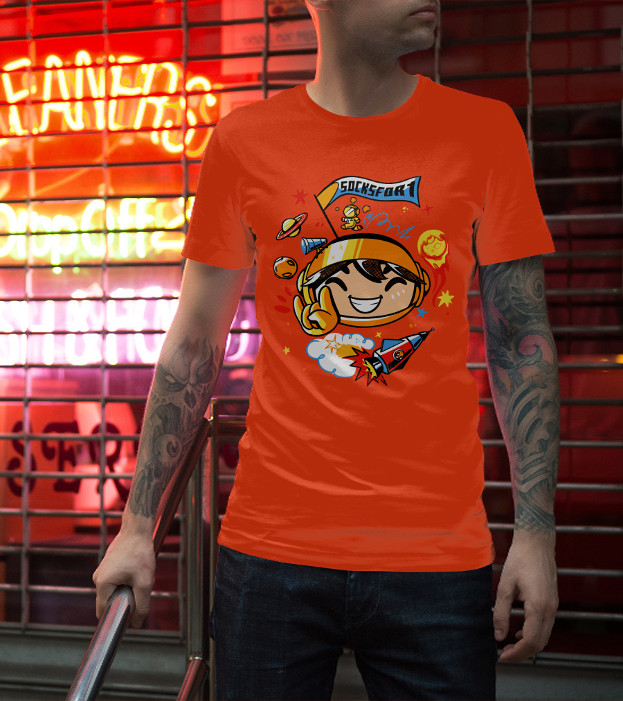 Socksfor1 Chibi Astronaut Space Adventure Merch T-Shirt