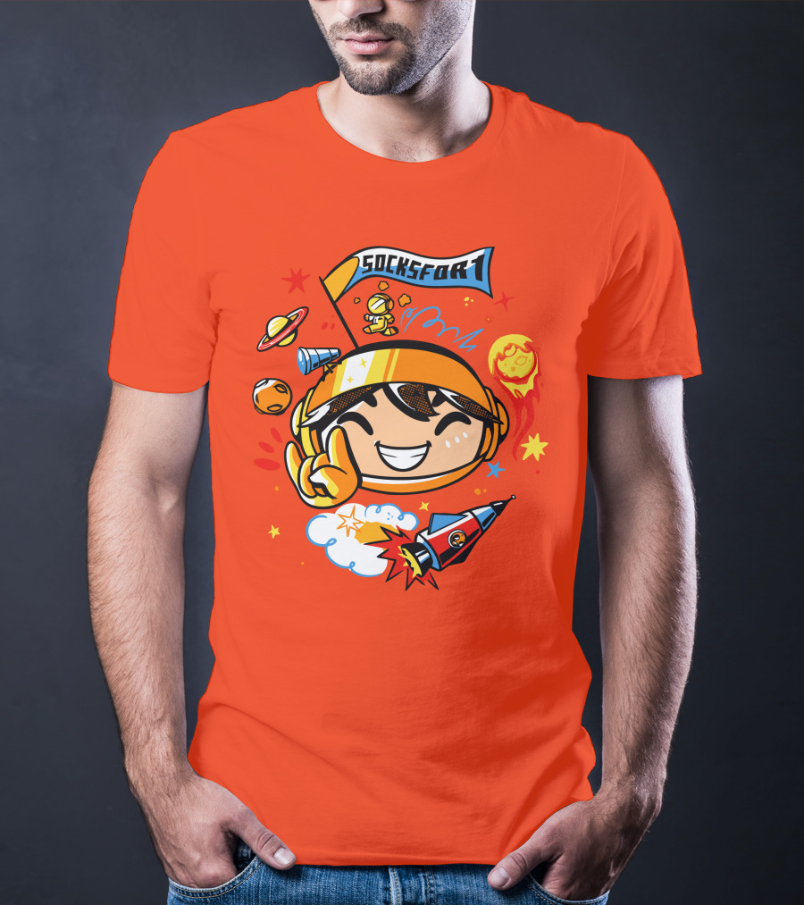 Socksfor1 Chibi Astronaut Space Adventure Merch T-Shirt