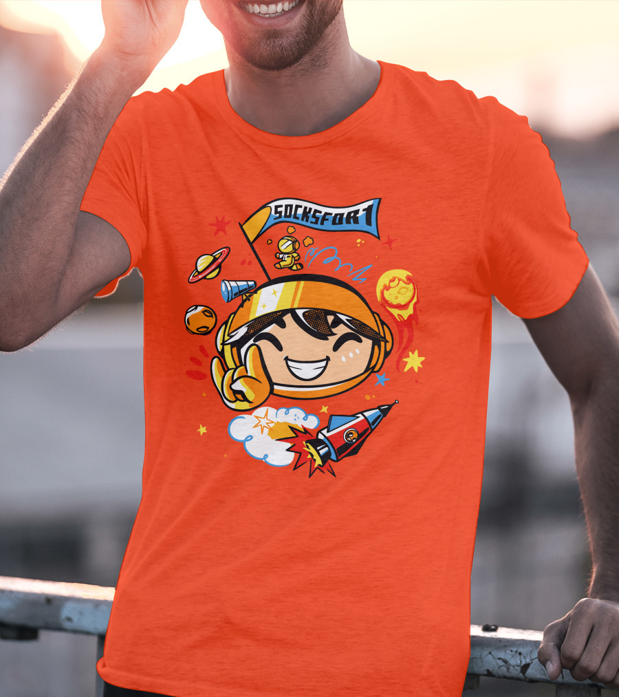 Socksfor1 Chibi Astronaut Space Adventure Merch T-Shirt