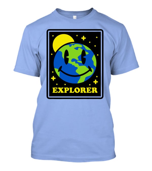 Socksfor1 Merch Explorer Earth Smiley T-Shirt