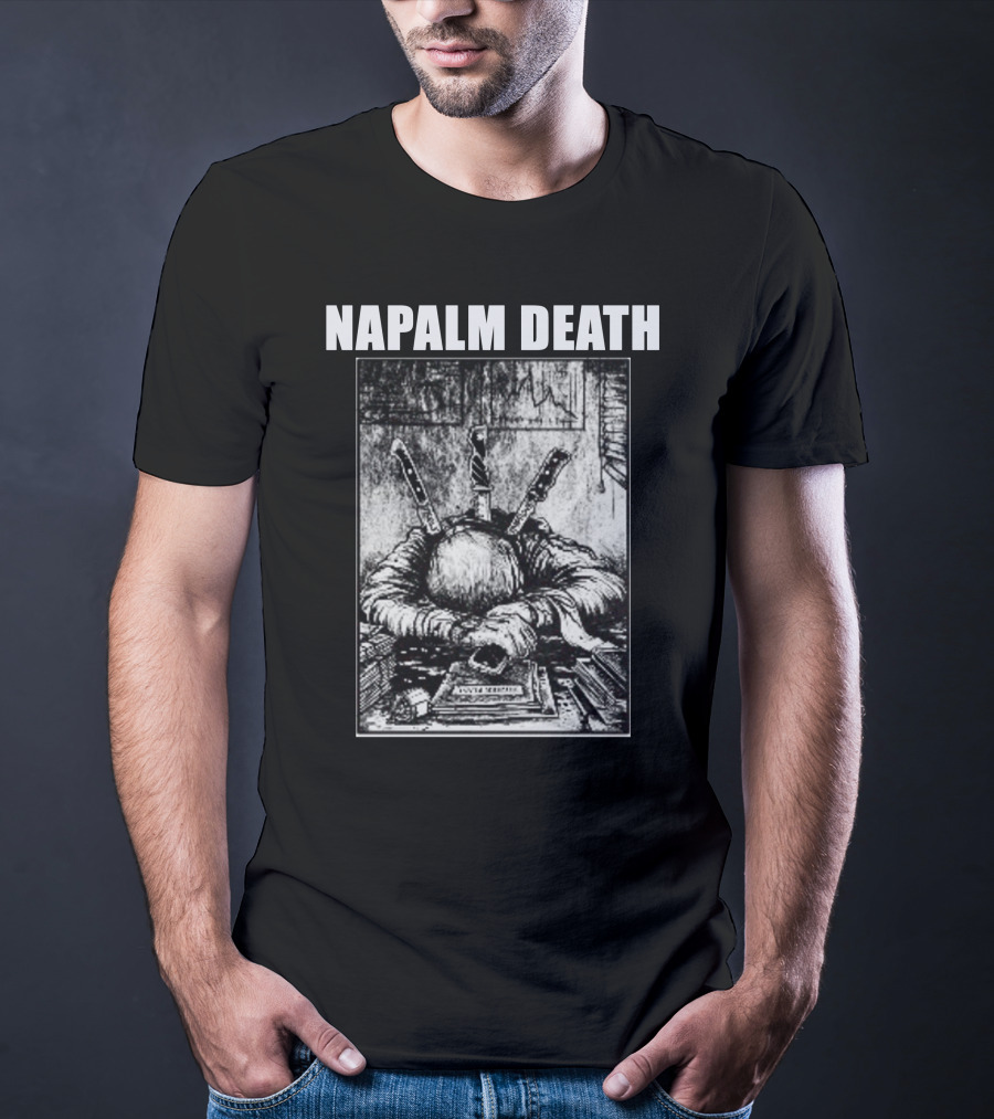 Napalm Death Knife-Wielding Figure Art Merch T-Shirt