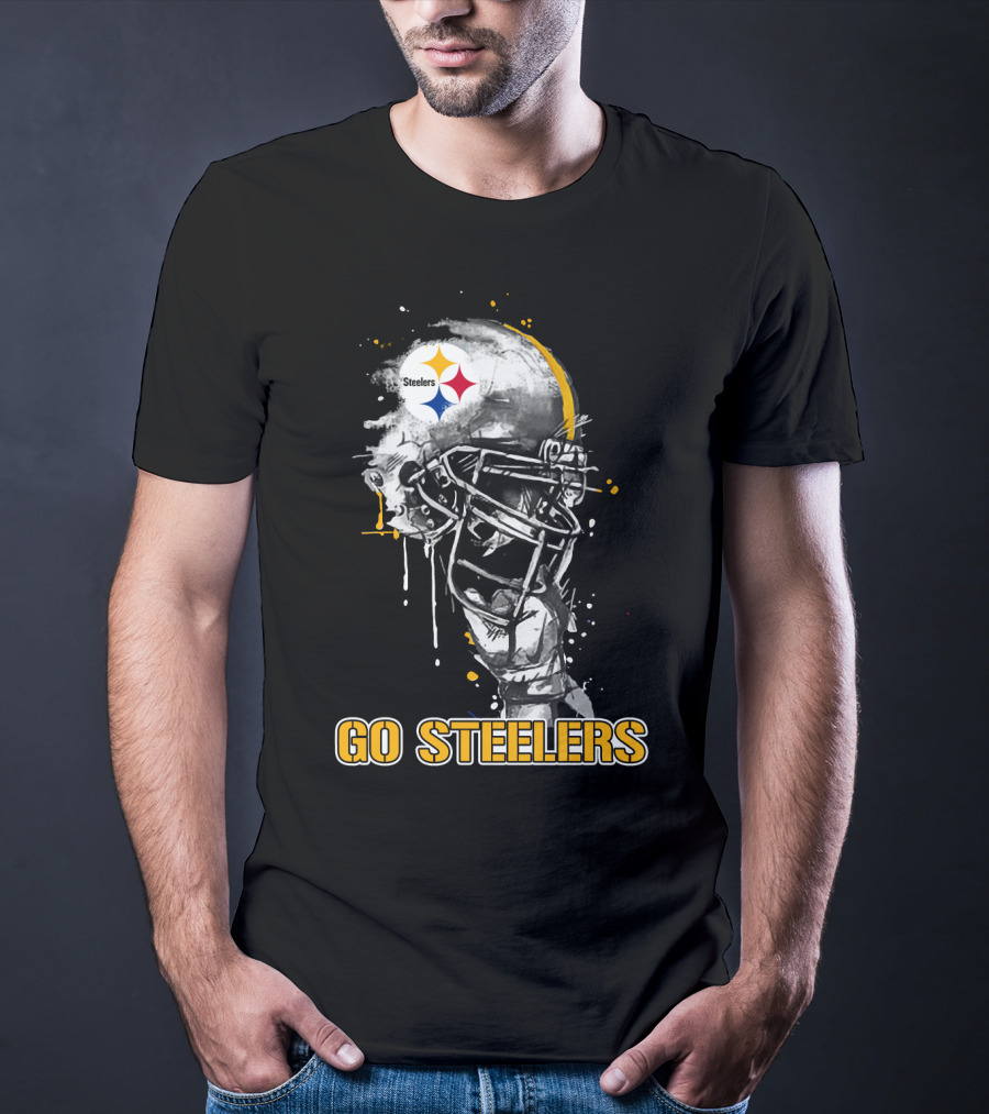 Steelers Football Skull Helmet Go Steelers T-Shirt