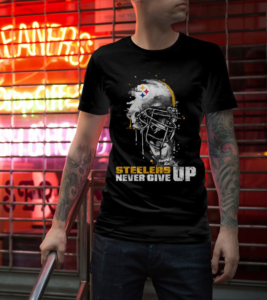 Steelers Never Give Up Helmet *Special Edition T-Shirt