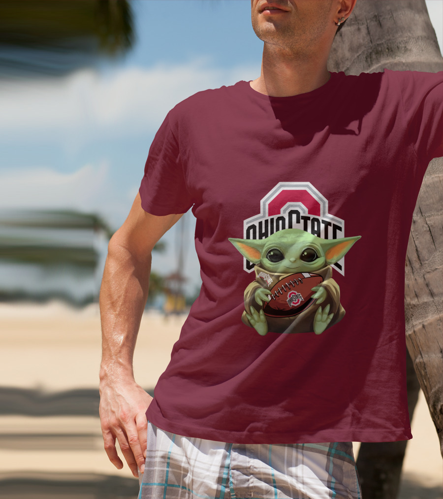 Ohio State Baby Yoda Football T-Shirt