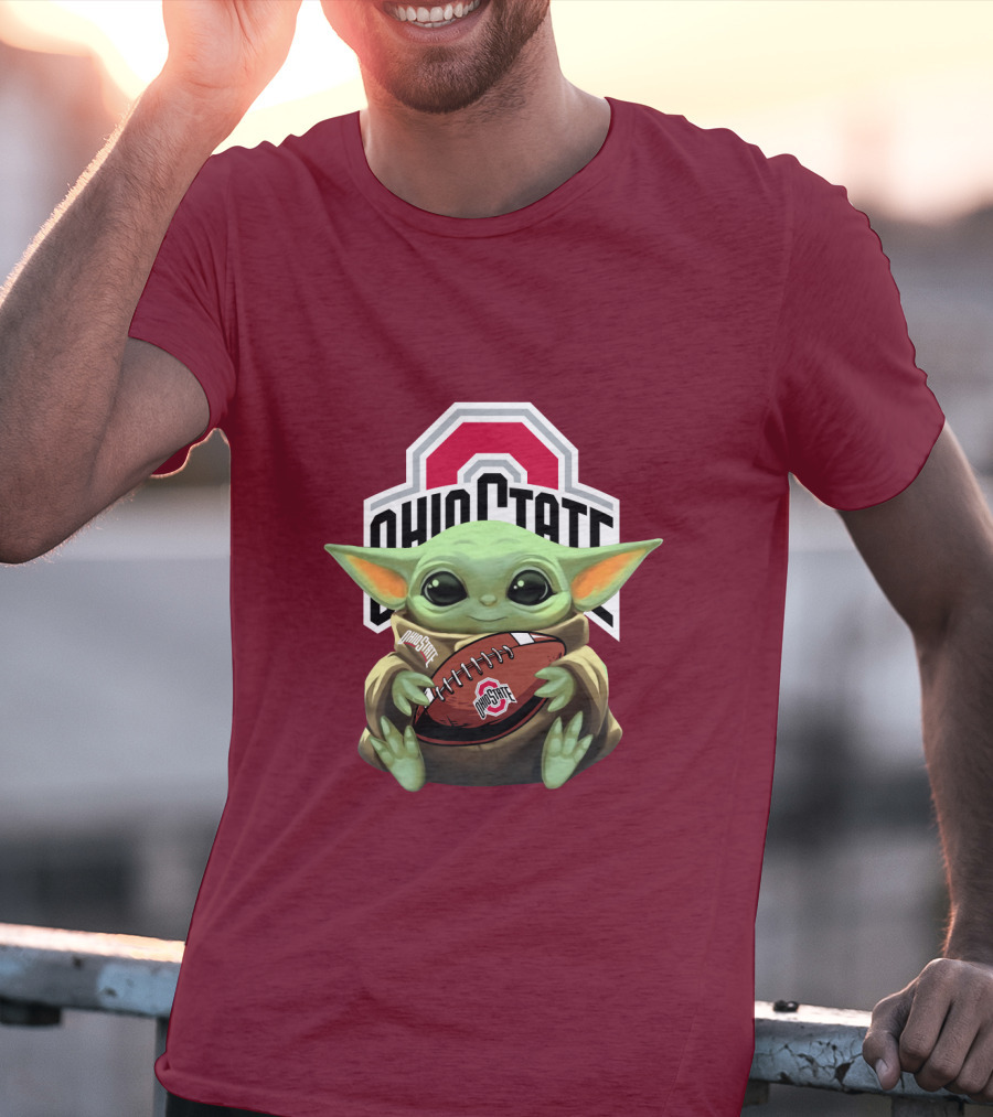 Ohio State Baby Yoda Football T-Shirt